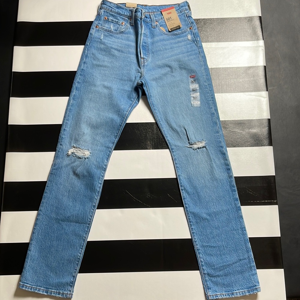 LEVIS 501 ORIGINAL FIT STRETCH RIPPED - Picture 2 of 7